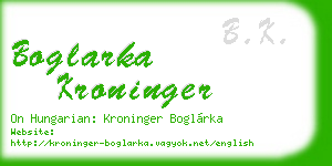 boglarka kroninger business card