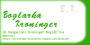 boglarka kroninger business card